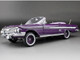 1961 Chevrolet Impala Open Convertible Lowrider Purple Metallic with Graphics American Collectibles Series 1/18 Diecast Model Car Sun Star SS-2111