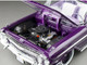 1961 Chevrolet Impala Open Convertible Lowrider Purple Metallic with Graphics American Collectibles Series 1/18 Diecast Model Car Sun Star SS-2111