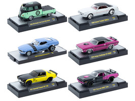 Auto Thentics 6 piece Set Release 101 IN DISPLAY CASES Limited Edition 1/64 Diecast Model Cars M2 Machines 32500-101