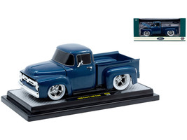 1956 Ford F 100 Pickup Truck Blue Metallic Limited Edition to 6650 pieces Worldwide 1/24 Diecast Model Car M2 Machines 40300-134A