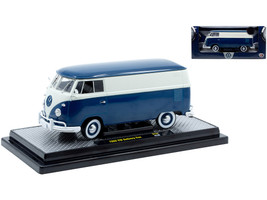 1960 Volkswagen Delivery Van Blue and White Limited Edition to 6650 pieces Worldwide 1/24 Diecast Model Car M2 Machines 40300-134B