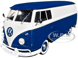 1960 Volkswagen Delivery Van Blue and White Limited Edition to 6650 pieces Worldwide 1/24 Diecast Model Car M2 Machines 40300-134B