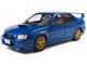 2003 Subaru Impreza WRX STI RHD Right Hand Drive Sonic Blue Metallic Gold Wheels 1/18 Diecast Model Car Solido S1812301