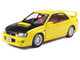 2003 Subaru Impreza WRX STI RHD (Right Hand Drive) Yellow with Carbon Hood 1/18 Diecast Model Car by Solido S1812302