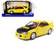 2003 Subaru Impreza WRX STI RHD (Right Hand Drive) Yellow with Carbon Hood 1/18 Diecast Model Car by Solido S1812302