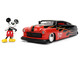 1951 Mercury Coupe Black Flame Graphics  Red Interior Mickey Mouse Diecast Figure Disney's Mickey Mouse Hollywood Rides Series 1/24 Diecast Model Car Jada 36272
