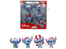 Set of 4 Diecast Figures Disney's Stitch Christmas Edition Metalfigs Series Jada 36697