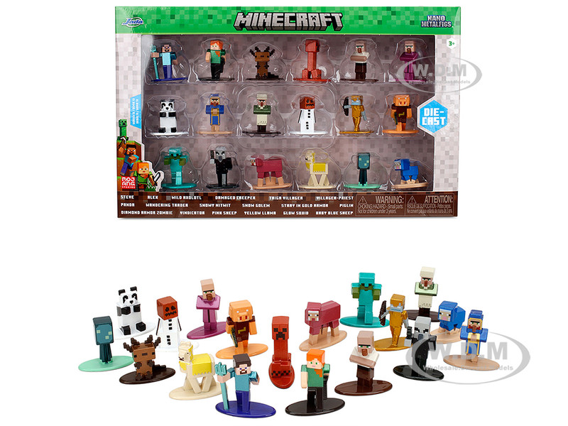 Minecraft Set 18 Diecast Figures Wave 2 Nano Metalfigs Series Jada 36782