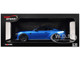 2024 Ford Mustang Dark Horse Grabber Blue Metallic Black Hood Stripes 1/18 Model Car Top Speed TS0552