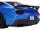 2024 Ford Mustang Dark Horse Grabber Blue Metallic Black Hood Stripes 1/18 Model Car Top Speed TS0552
