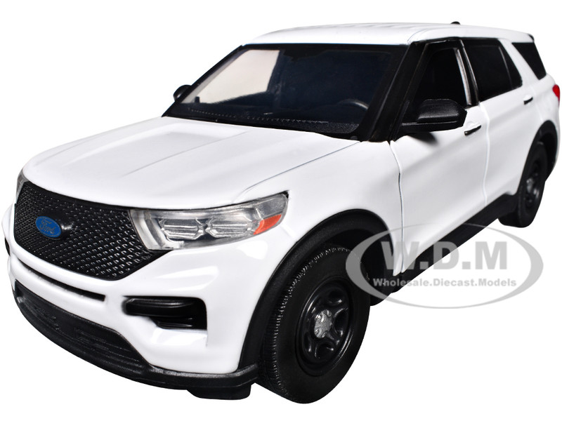 2022 Ford Police Interceptor Utility Unmarked White Builder s Kit Law Enforcement and Public Service Series 1/24 Diecast Model Car Motormax 76988W-BB