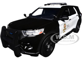 2022 Ford Police Interceptor Utility Los Angeles Police Department Black and White Law Enforcement and Public Service Series 1/24 Diecast Model Car Motormax 76994