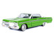 1964 Chevrolet Impala Lowrider Hard Top Green with White Top Get Low Series 1/24 Diecast Model Car Motormax 79021GRN