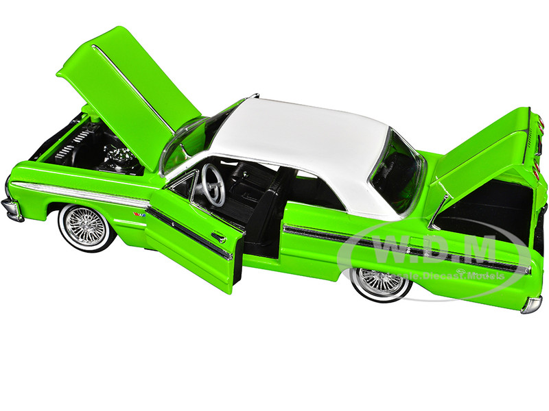 1964 CHEVROLET IMPALA LOWRIDER GREEN GET LOW 1/24 DIECAST CAR