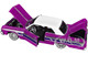 1964 Chevrolet Impala Lowrider Hard Top Purple Metallic with White Top Get Low Series 1/24 Diecast Model Car Motormax 79021PUR