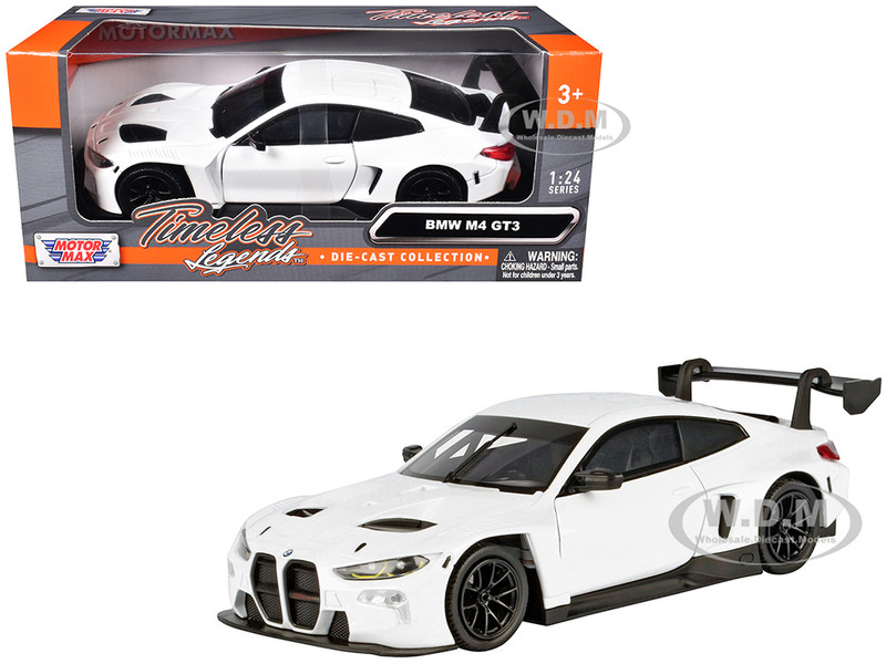 BMW M2 GT3 White Timeless Legends Series 1/24 Diecast Model Car Motormax 79390W
