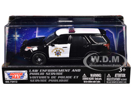 2015 Ford Police Interceptor Utility California Highway Patrol Black and White Law Enforcement and Public Service Series 1/43 Diecast Model Car Motormax 79480