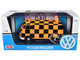 Volkswagen Type 2 T1 Airport Runway Delivery Van Black and Orange Checkered 1/24 Diecast Model Car Motormax 79572