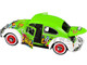 1966 Volkswagen Beetle Green with Graffiti Graphics 1/24 Diecast Model Car Motormax 79598