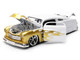 1951 Mercury Coupe White with Gold Flames Bigtime Muscle Series 1/24 Diecast Model Car Jada 36452