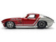 1963 Chevrolet Corvette Stingray Chevy Racing Red Metallic and Gray Bigtime Muscle Series 1/24 Diecast Model Car Jada 36459