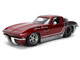1963 Chevrolet Corvette Stingray Chevy Racing Red Metallic and Gray Bigtime Muscle Series 1/24 Diecast Model Car Jada 36459