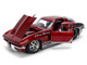 1963 Chevrolet Corvette Stingray Chevy Racing Red Metallic and Gray Bigtime Muscle Series 1/24 Diecast Model Car Jada 36459