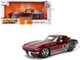 1963 Chevrolet Corvette Stingray Chevy Racing Red Metallic and Gray Bigtime Muscle Series 1/24 Diecast Model Car Jada 36459