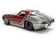 1963 Chevrolet Corvette Stingray Chevy Racing Red Metallic and Gray Bigtime Muscle Series 1/24 Diecast Model Car Jada 36459
