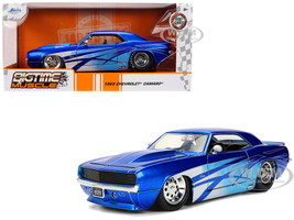 1969 Chevrolet Camaro Candy Blue with Graphics Bigtime Muscle Series 1/24 Diecast Model Car Jada 36461