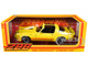 1980 Chevrolet Camaro Z28 with T Tops Bright Yellow with Stripes 1/18 Diecast Model Car Greenlight 13690