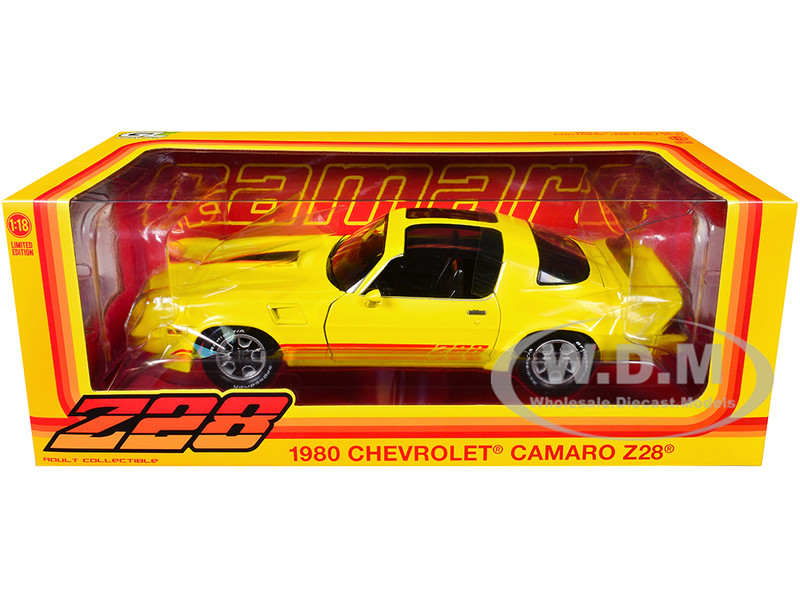 1980 Chevrolet Camaro Z28 with T-Tops Bright Yellow with Stripes 1