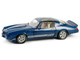 1980 Chevrolet Camaro Z28 with T Tops Dark Blue Metallic with Stripes and Light Gray Interior 1/18 Diecast Model Car Greenlight 13691