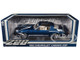 1980 Chevrolet Camaro Z28 with T Tops Dark Blue Metallic with Stripes and Light Gray Interior 1/18 Diecast Model Car Greenlight 13691