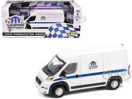 2018 RAM ProMaster 2500 Cargo High Roof Van MOPAR Performance White with Blue Stripes 1/43 Diecast Model Car Greenlight 86195