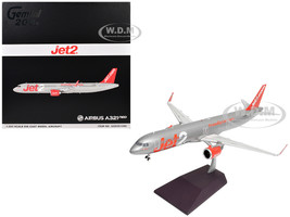 Airbus A321neo Commercial Aircraft Jet2 G SUNO Silver with Red Tail Gemini 200 Series 1/200 Diecast Model Airplane GeminiJets G2EXS1398
