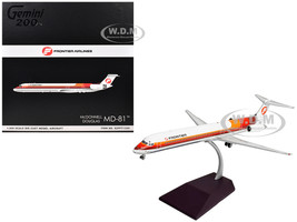 McDonnell Douglas MD 81 Commercial Aircraft Frontier Airlines N859HA White with Red and Orange Stripes Gemini 200 Series 1/200 Diecast Model Airplane GeminiJets G2FFT1359