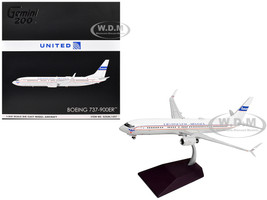 Boeing 737 900ER Commercial Aircraft Continental Airlines United Airlines N75435 White with Red and Blue Stripes Gemini 200 Series 1/200 Diecast Model Airplane GeminiJets G2UAL1407