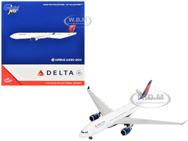 Airbus A330 200 Commercial Aircraft Delta Air Lines N852NW White with Red and Blue Tail 1/400 Diecast Model Airplane GeminiJets GJ2105