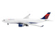 Airbus A330 200 Commercial Aircraft Delta Air Lines N852NW White with Red and Blue Tail 1/400 Diecast Model Airplane GeminiJets GJ2105