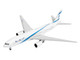 Boeing 777 200ER Commercial Aircraft EL AL Israel Airlines 4X ECB White with Blue Stripes 1/400 Diecast Model Airplane GeminiJets GJ2300