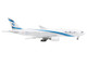 Boeing 777 200ER Commercial Aircraft EL AL Israel Airlines 4X ECB White with Blue Stripes 1/400 Diecast Model Airplane GeminiJets GJ2300
