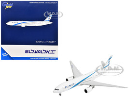 Boeing 777 200ER Commercial Aircraft EL AL Israel Airlines 4X ECB White with Blue Stripes 1/400 Diecast Model Airplane GeminiJets GJ2300