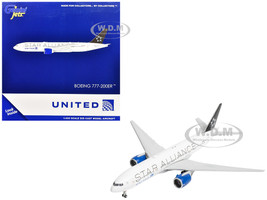 Boeing 777 200ER Commercial Aircraft United Airlines Star Alliance N77022 White with Black Tail 1/400 Diecast Model Airplane GeminiJets GJ2314