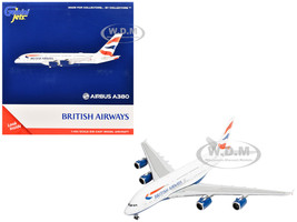 Airbus A380 Commercial Aircraft British Airways G XLEE White with Striped Tail 1/400 Diecast Model Airplane GeminiJets GJ2325