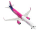 Airbus A321neo Commercial Aircraft Wizz Air UK G WUNB White and Pink with Purple Tail 1/400 Diecast Model Airplane GeminiJets GJ2340