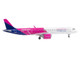 Airbus A321neo Commercial Aircraft Wizz Air UK G WUNB White and Pink with Purple Tail 1/400 Diecast Model Airplane GeminiJets GJ2340
