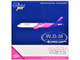 Airbus A321neo Commercial Aircraft Wizz Air UK G WUNB White and Pink with Purple Tail 1/400 Diecast Model Airplane GeminiJets GJ2340
