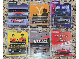 Hollywood Greatest Hits 2024 Set of 6 pieces 1/64 Diecast Model Cars Greenlight 44716SET