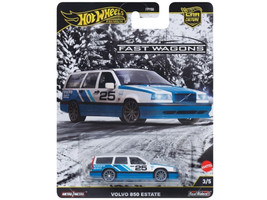 Volvo 850 Estate Wagon #25 Blue and White Fast Wagons Series Diecast Model Car Hot Wheels JBK68